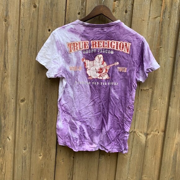 True Religion Tie Dye Big Logo T Shirt Small - Picture 6 of 6